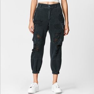 LF BLACK BAGGY CARGO PANTS